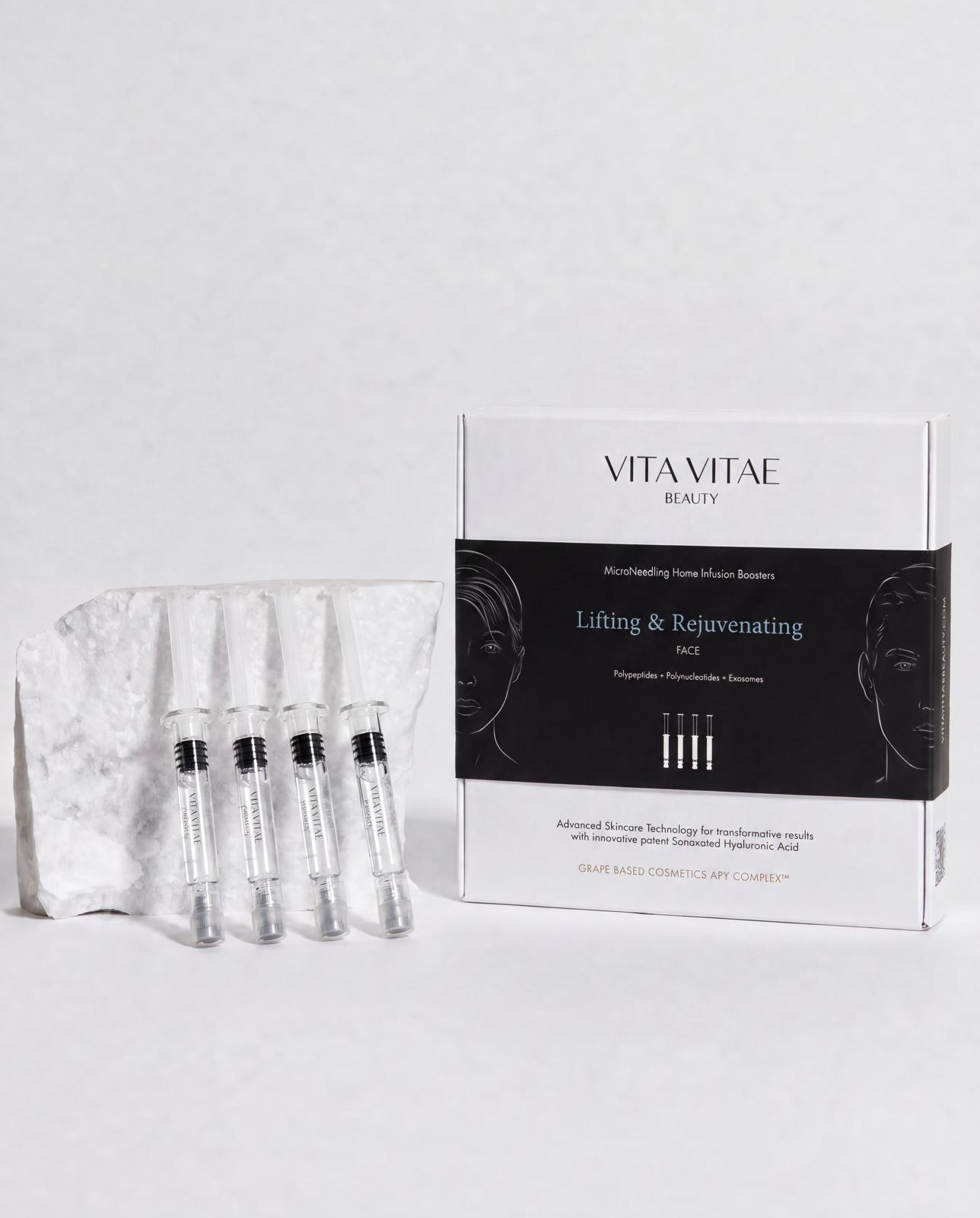 LIFTING & REJUVENATING TREATMENT KIT <br><span>Microneedling home infusion device kit 4 boosters with exosomes</span>